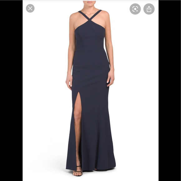 Dress the Population Brianna Halter Mermaid Gown - Picture 2 of 8